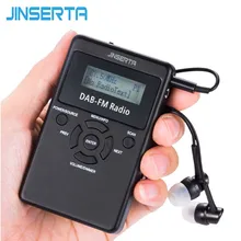 JINSERTA портативный DAB& FM стерео радио цифровое аудиовещание портативный карманный RDS приемник с наушниками и перезаряжаемой батареей