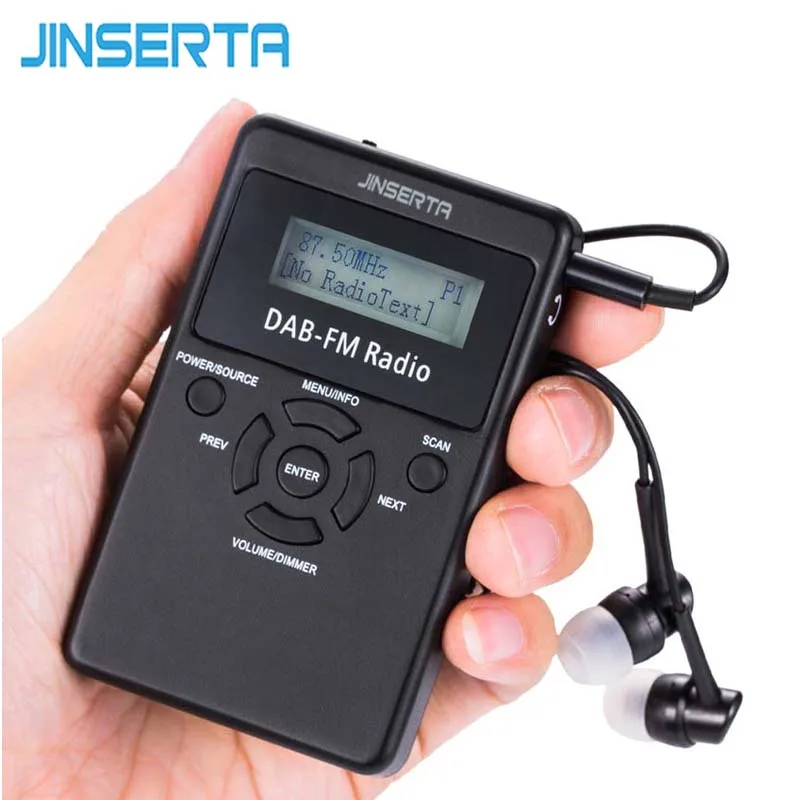 

JINSERTA Portable DAB&FM Stereo Radio Digital Audio Broadcast Handheld Pocket RDS Receiver with Earphone&Rechargeable Battery