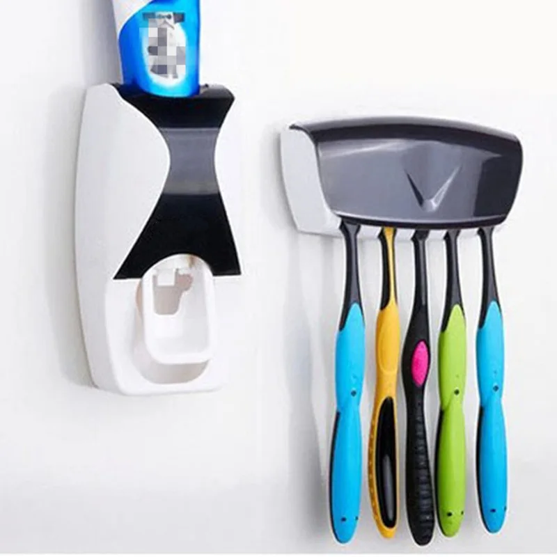 Высококачественный автоматический дозатор зубной пасты+ 5 настенная подставка для зубных щеток аксессуары для ванной комнаты
