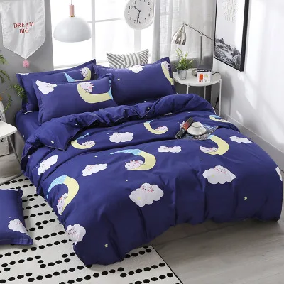 3/4pcs/Set Pink Purple Unicorn Kids Bedding Set Bed Linen Linings Cotton Duvet Cover Set Bed Sheet Pillowcases Home Textie - Цвет: 117