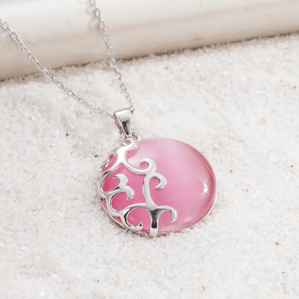 Wholesale Fashion Silver Opal Pendant Solid 925 Sterling Silver Pendant With Pink Opal YH2010 Fine Jewelry