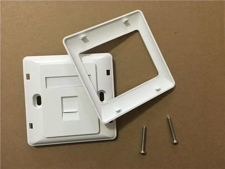 10 قطعة 1 ميناء مزدوجة RJ45 جدار الوجه غطاء شبكة LAN القط 5/5e/6