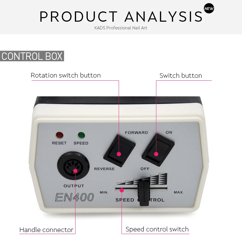 KADS аппарат для маникюра дрель для ногтей маникюрный набор 30000 об/мин Электрическая дрель для ногтей Аксессуары для сверла машины контроль скорости педикюр маникюрные инструменты машинка для маникюра