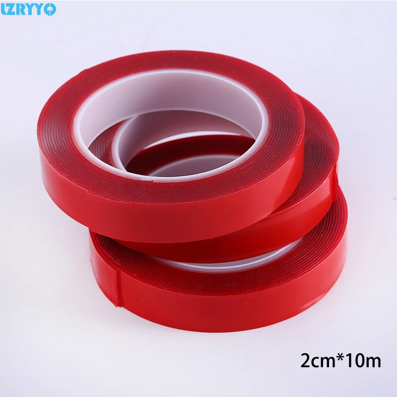 1Pcs 10Roll/Lot 20mm Thin Super Strong Force Glue Red Transparent