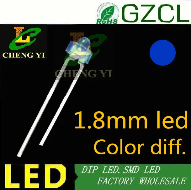 Мини 1,8 мм DIP СВЕТОДИОДНЫЙ желтый рассеянный индикатор светодиодный Диод 2 мм светоизлучающий диод 2,0-2,2 в 585-595nm(CE& Rosh