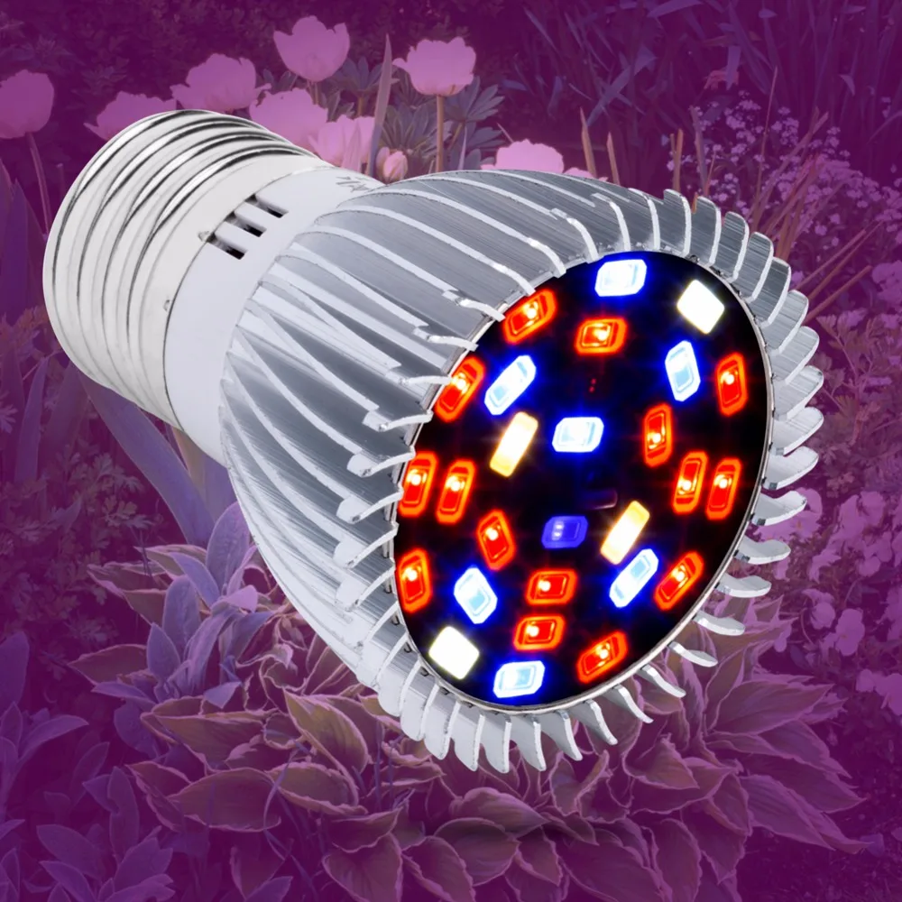 

CanLing E27 Plant Bulb LED Full Spectrum Grow Light E14 Phyto Lamp Led 18W 28W Fitolampy for Indoor Grow Box Plants Seeds Flower