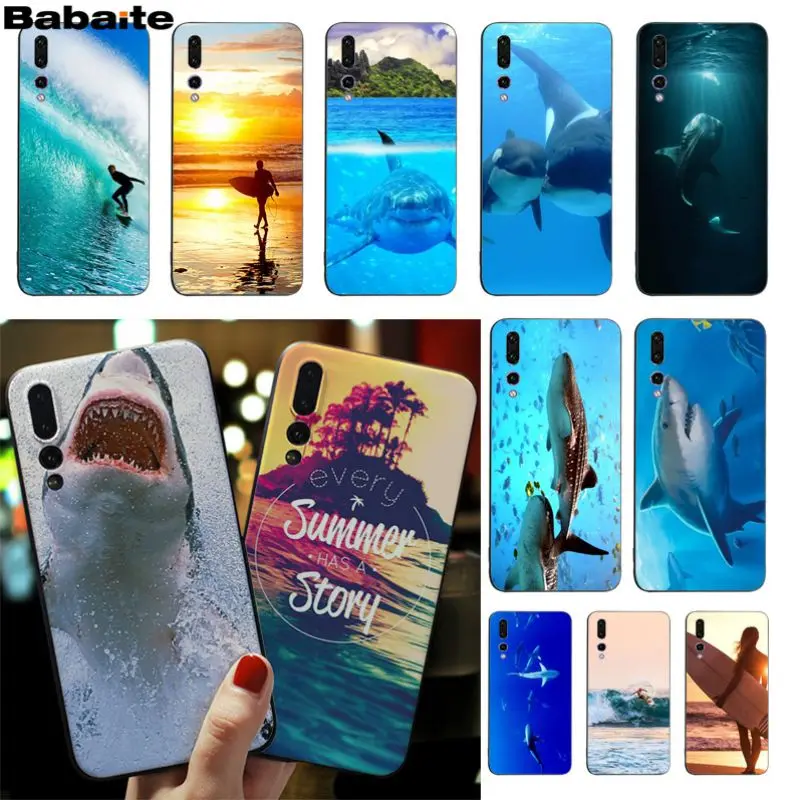 

Babaite Beach sunset surf shark TPU Soft Back Cover Coque For Huawei P9 P10 P20 P20pro honor 9 10 V9 V10