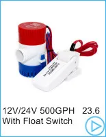 1100GPH mini boat bilge pump 12v bilge pump 12 v 24v dc 10A submerse kayak rule water electric 1100 gph volt garden rinse Wash