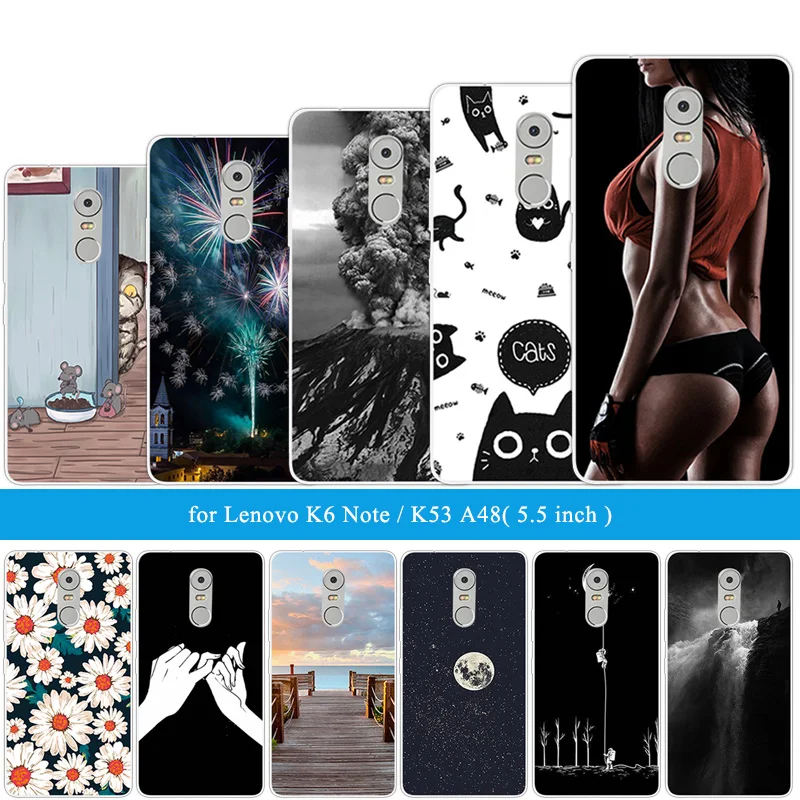 5 &quotЧехлы для Lenovo K6 K 6 Note K53 A48 K6Note K53A48 Мягкий ТПУ силиконовый Деревянный чехол