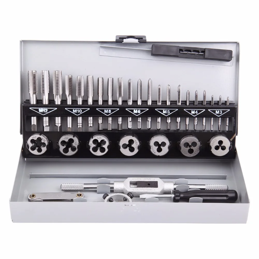 

Ship From EU! 32pcs Adjustable Taps Dies Wrench For Car Repairing Tool Hand Tap Screw Thread with Case