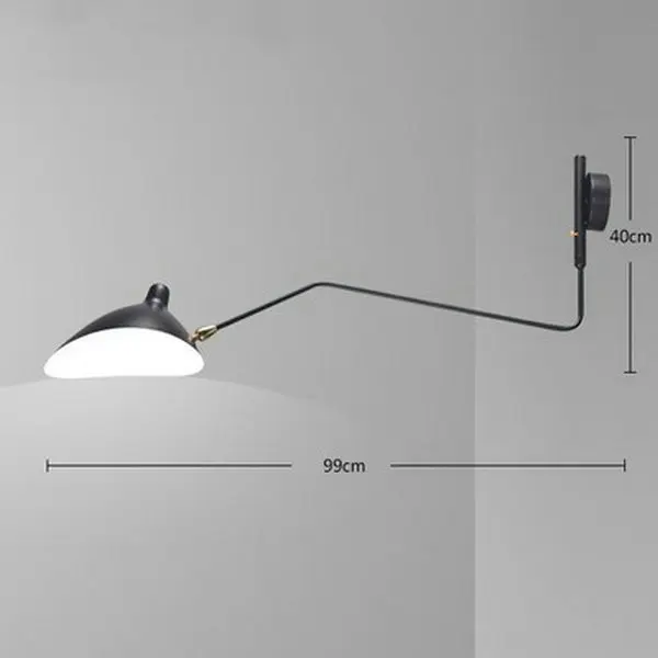 Винтажный черный настенный светильник с длинной рукояткой E27 E14, вращающийся светодиодный светильник для спальни, гостиной, чтения, светодиодный - Цвет абажура: A