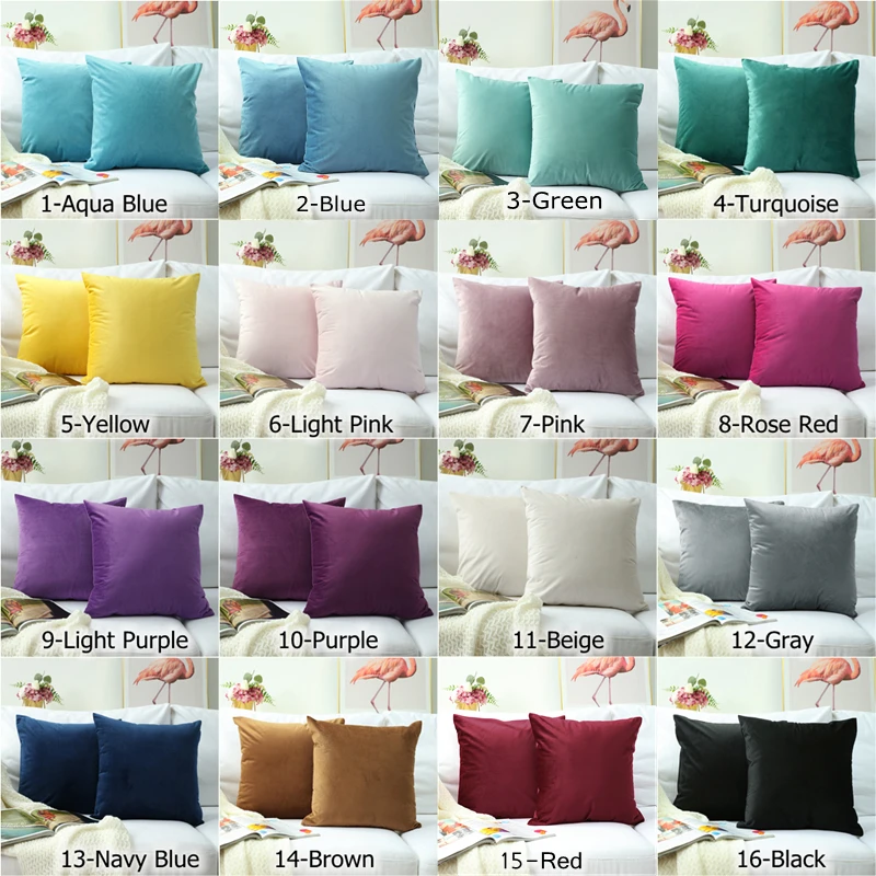 

Pack of 2, Soft Solid Velvet Cushion Cover Throw Pillow Cover Case Decorative Sofa Pillow Case Sofa Car Cushion Cover(2 Pieces)