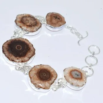

Solar Quarts Bracelet Silver Overlay over Copper, 24.3cm , B3385