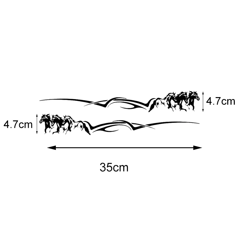 Декоративная наклейка на дверь автомобиля с изображением крутой лошади стильные автомобильные наклейки аксессуары для автомобиля для Ford Audi BMW Toyota VW Laser 35*4,7 см