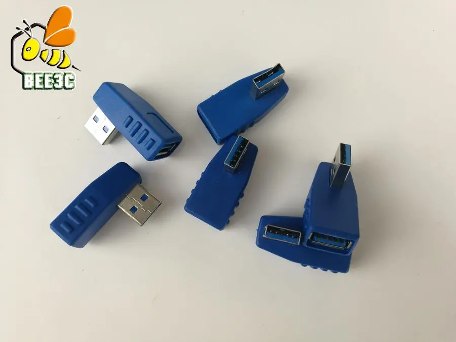 USB 3.0 Тип мужской/женский голубой угол крест Тип адаптер переходник Пол Changer Разъем USB3.0 быстро скорость 100 шт