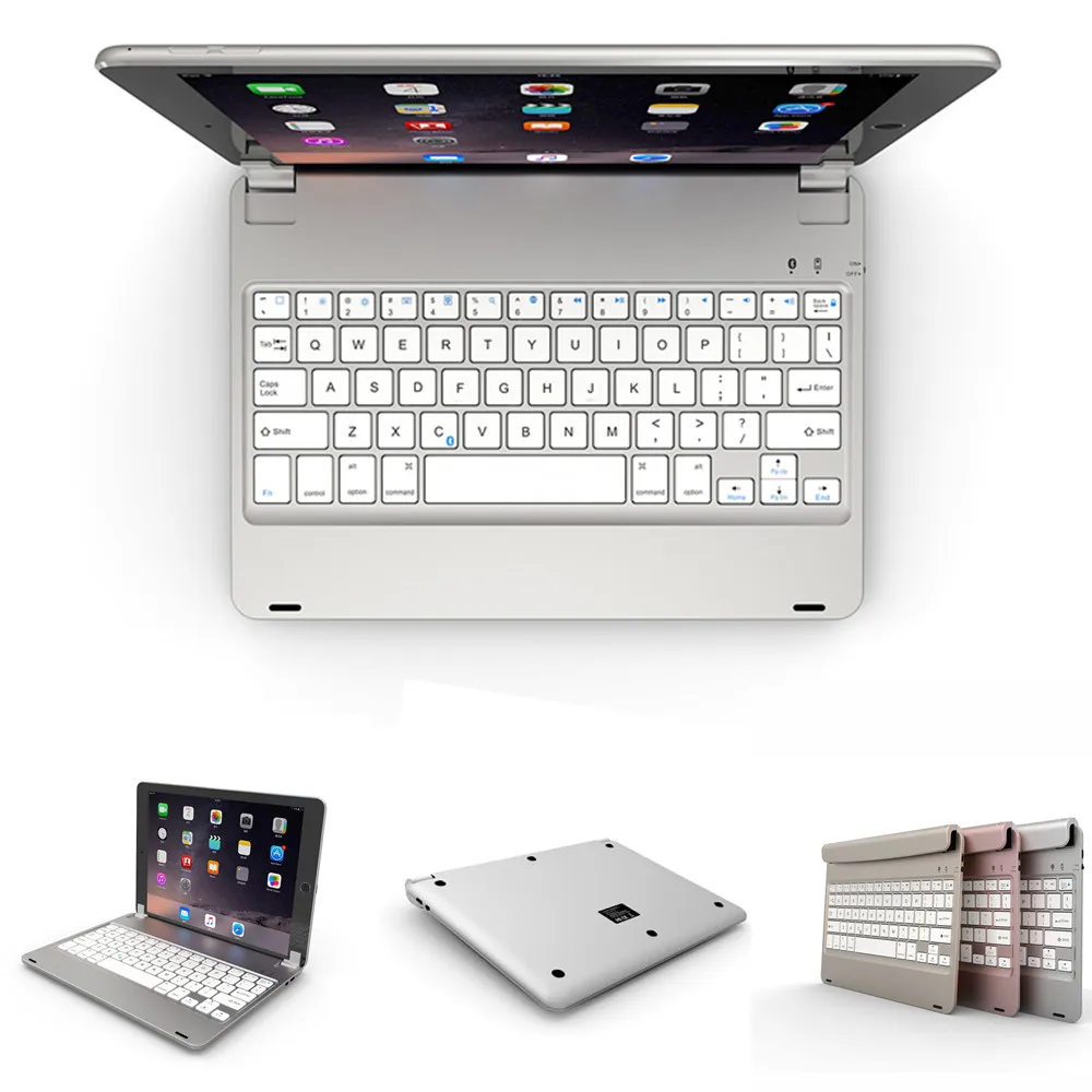 Wireless Bluetooth Aluminum Keyboard Cover For iPad Air 1 2 Pro 9.7 iPad 2017 2018 9.7 inch New Screen Protector