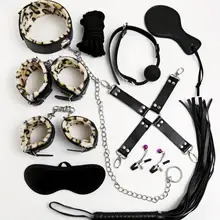 10 PARTSFine meNew leather bdsm связывание Наручники Набор Эротические Секс игрушки для пар рабыни игры SM Сексуальные наручники Эротические игрушки