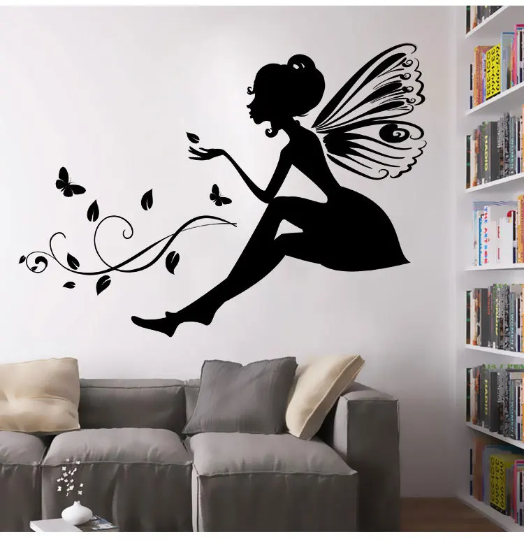 Fairy Wall Art online get cheap black fairy butterfly wall sticker -aliexpress Fairy Wall Art online get cheap black fairy butterfly wall sticker -aliexpress