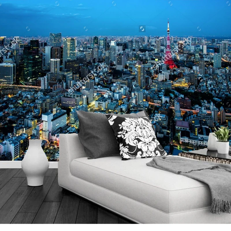 Custom Modern Landscape Wallpaper,tokyo City,photo Mural For Living