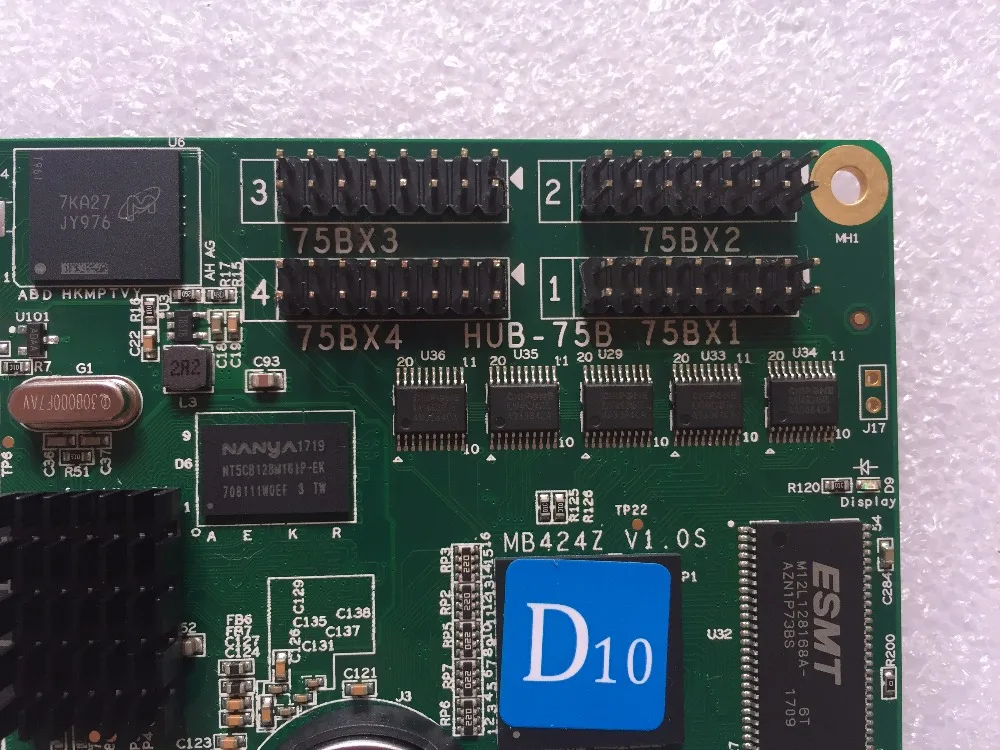 HD-D10 асинхронный полноцветный светодиодный дисплей контрольной карты 4* HUB75 интерфейс передачи данных цветная(RGB), 384x64 пикселей, небольшой размер, плата управления экраном