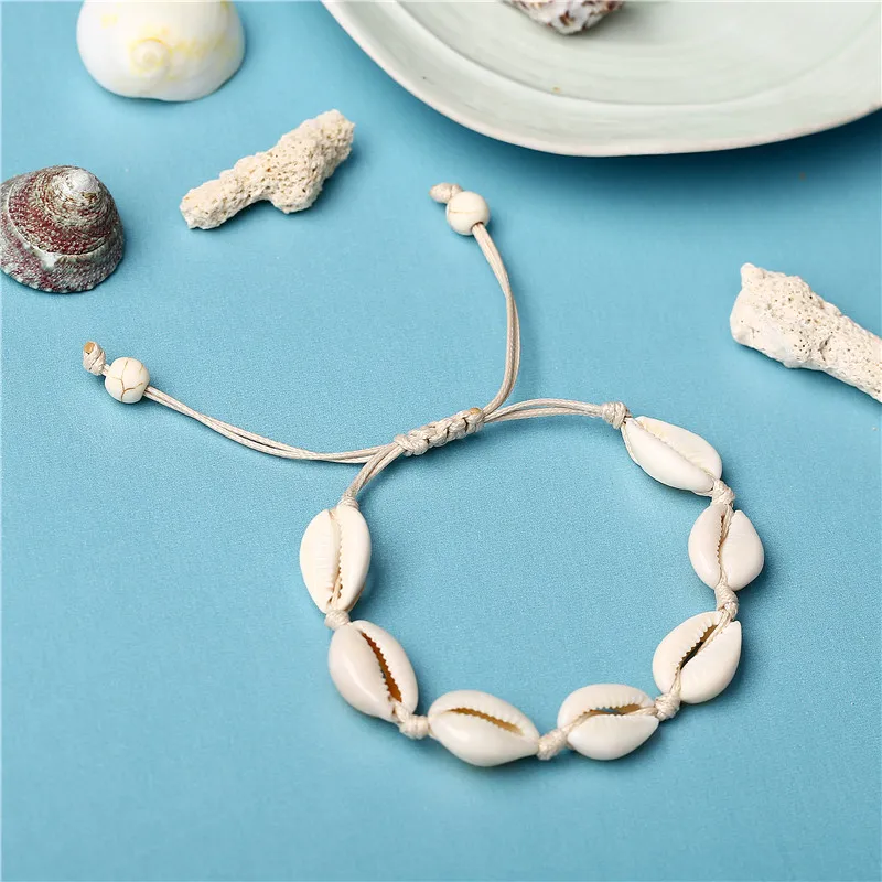 

Fashion Handmade Braided Hemp Macrame Cowrie Shell Charm Bracelets for Women Pulseras Mujer Ocean Beach Seashell Bracelet