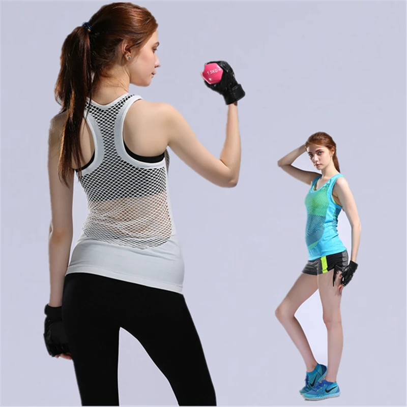 

Summer Sexy Women Tank Tops Dry Quick Loose Hollow Gym Fitness Sport Sleeveless Vest Singlet Running Training Solid Color