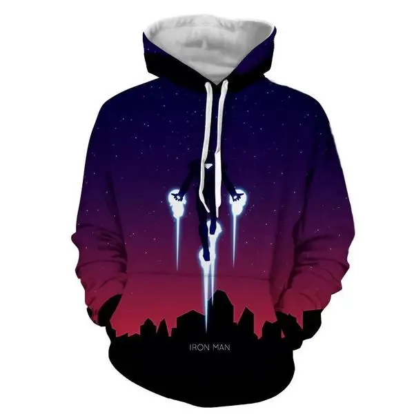   Iron Man 3D Printed Dark Hoodie
