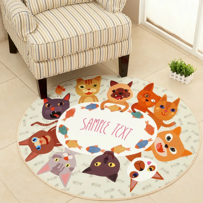 WINLIFE Round Cartoon Style Kids Carpets Anti-Skid Rugs For Bedroom/Bathroom Competer Chair Mats Cute Animals Rugs WINLIFE Round Cartoon Style Kids Carpets Anti-Skid Rugs For Bedroom/Bathroom Competer Chair Mats Cute Animals Rugs