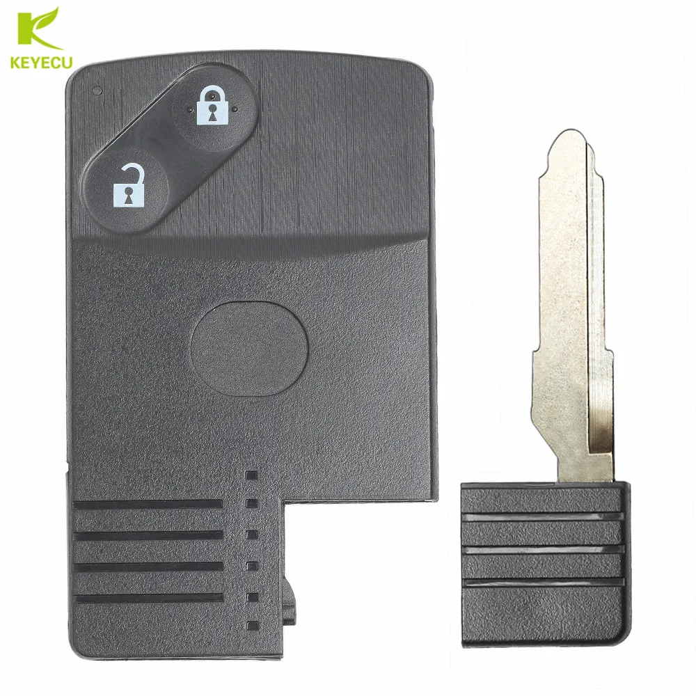 

KEYECU 2 Button Smart Card Shell Replacement Remote Key Shell for MAZDA 5 6 CX-7 CX-9 RX8 Miata With Smart Key Blade