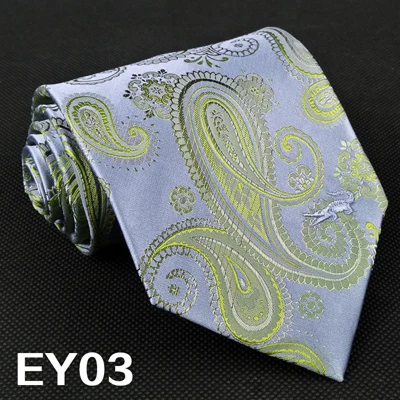 Мужские галстуки ручной работы в геометрическом стиле, в горошек, с узором пейсли, разноцветные, шелк, жаккард, новинка - Цвет: EY03