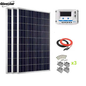 

300 Watt High Efficiency Polycrystalline Solar Panel Kit with 30A PWM LCD EP Solar Charge Controller for Motorhome, Caravan