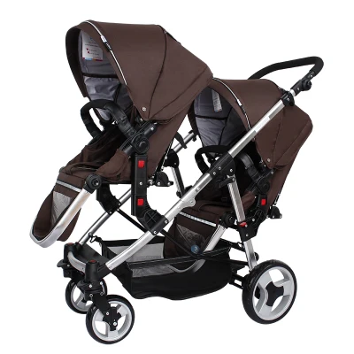 Коляска для близнецов, детская коляска BB, двойной передний и задний автомобильный светильник, складная детская коляска для близнецов - Цвет: B