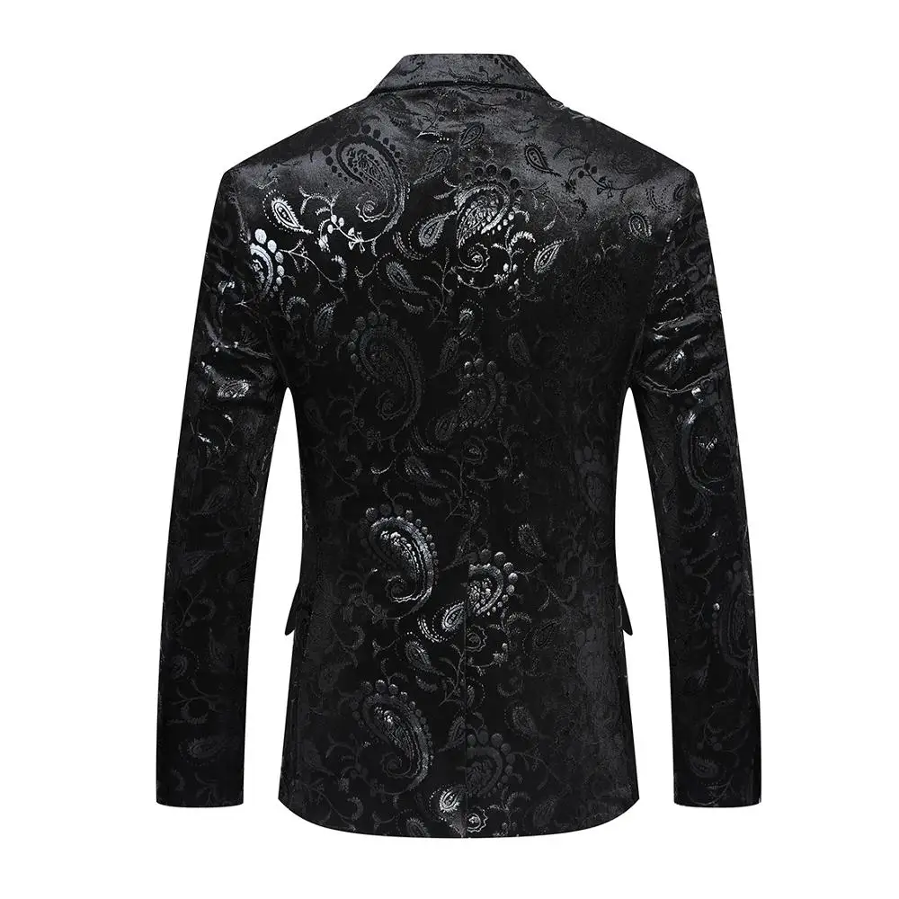 2019 Autumn Men'S Print Slim Single West High Quality Business Casual Fashion Trend Wild Men'S Suit Coat 2019 Autumn Men'S Print Slim Single West High Quality Business Casual Fashion Trend Wild Men'S Suit Coat