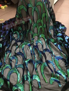 

JIANXI.C-5619 embroidered African Tulle Lace Fabric sequins French Lace Fabric with top quality