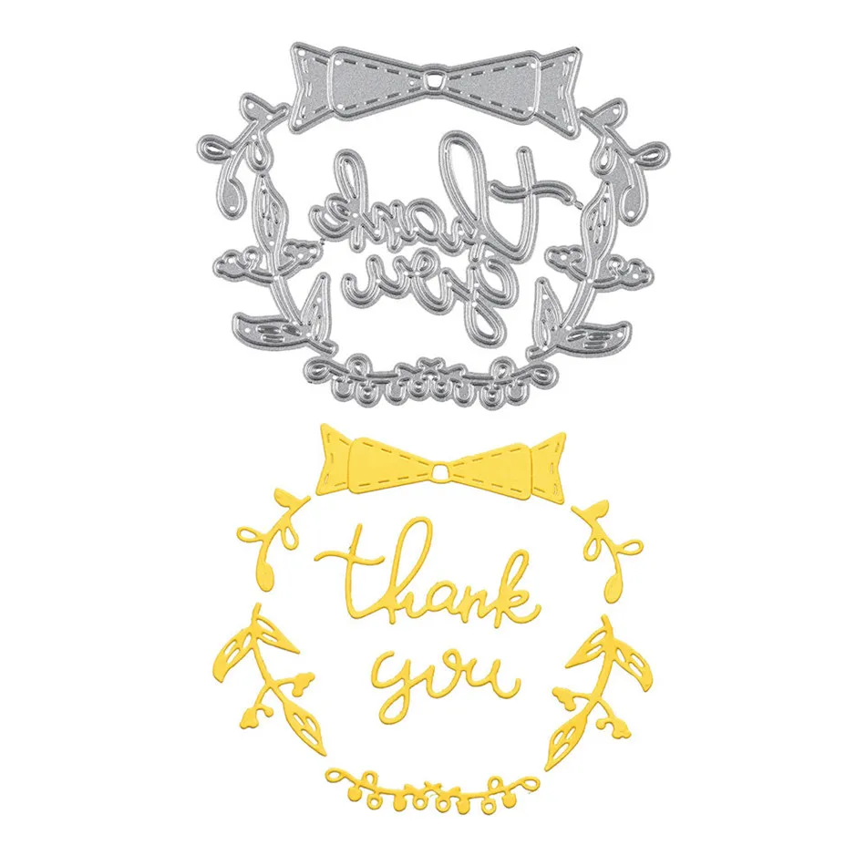 

YaMinSanNiO Word Dies Thank You Letter Metal Cutting Dies Scrapbooking Embossing Dies Cut Stencils Cards Craft Dies for New 2019