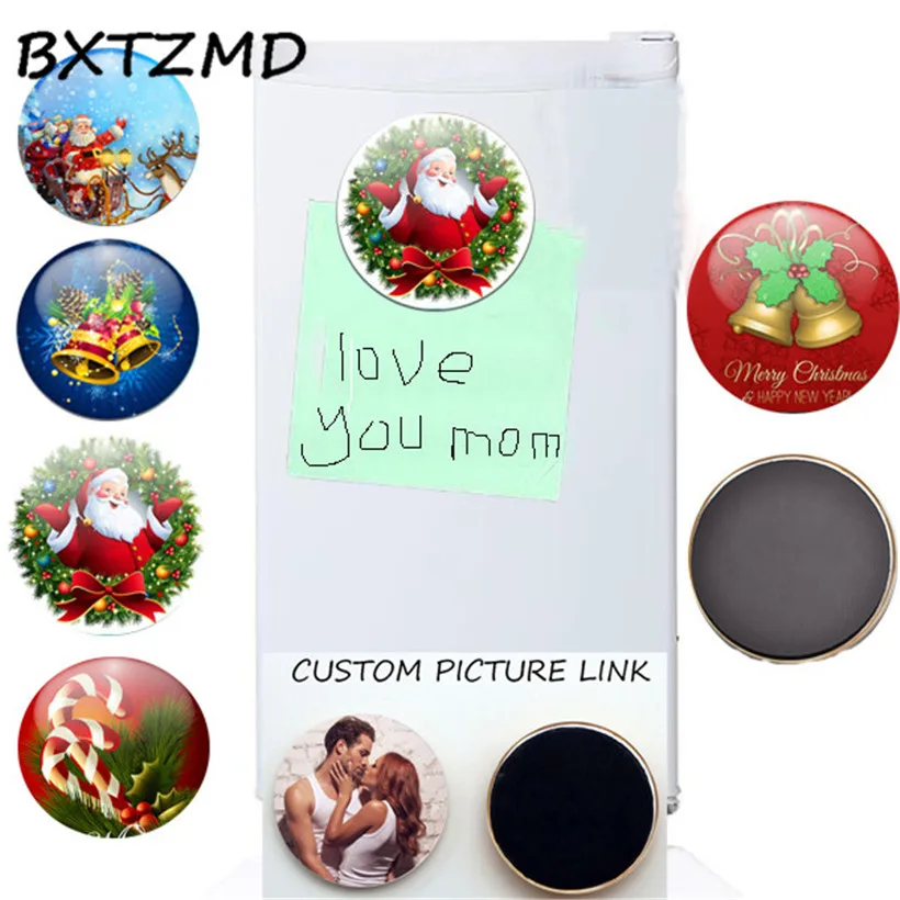 5Pcs Glass Cabochon Magnetic Refrigerator Stickers Note Fridge Sticker 30 MM Magnet Decor Souvenir | Дом и сад