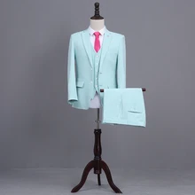 Новейший дизайн пальто брюки Небесно-Голубой смокинг жениха 3 шт тонкий Fit белая полоса мужские свадебные Выпускные вечерние костюмы костюм для выпускного вечера