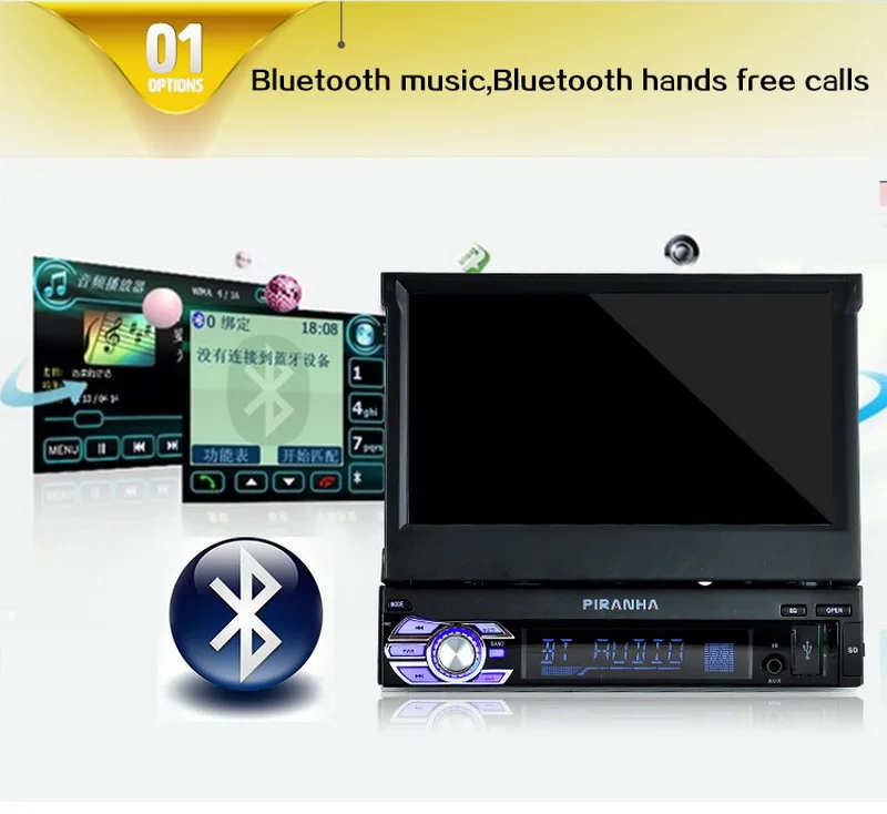 Автомагнитола 1Din 7 ''USB/SD/AUX/EQ/FM/TF руль/пульт дистанционного управления Bluetooth 3 языка сенсорный экран для Android камера заднего вида