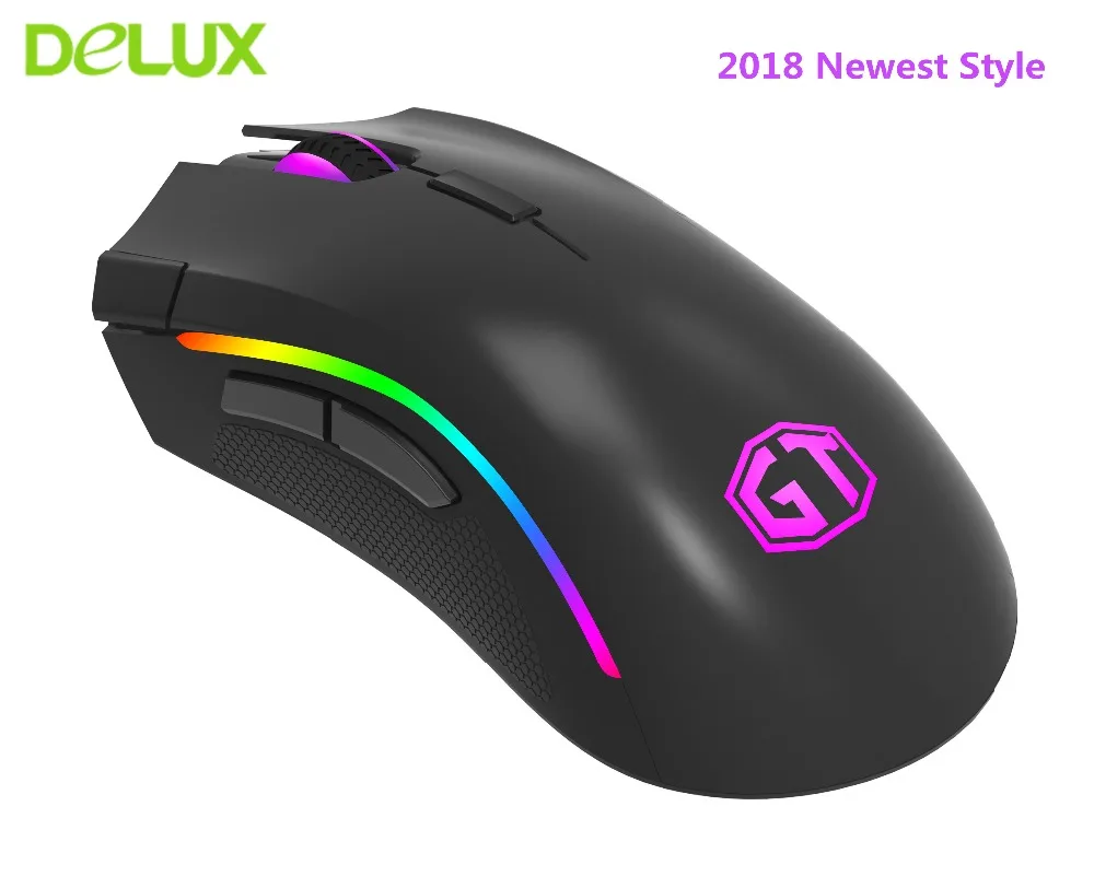 

Delux M625 Gaming Mouse Wired 7 Buttons 12000DPI Optical Mice RGB Backlit Mause for LOL DOTA Game player PC Laptop Desktop