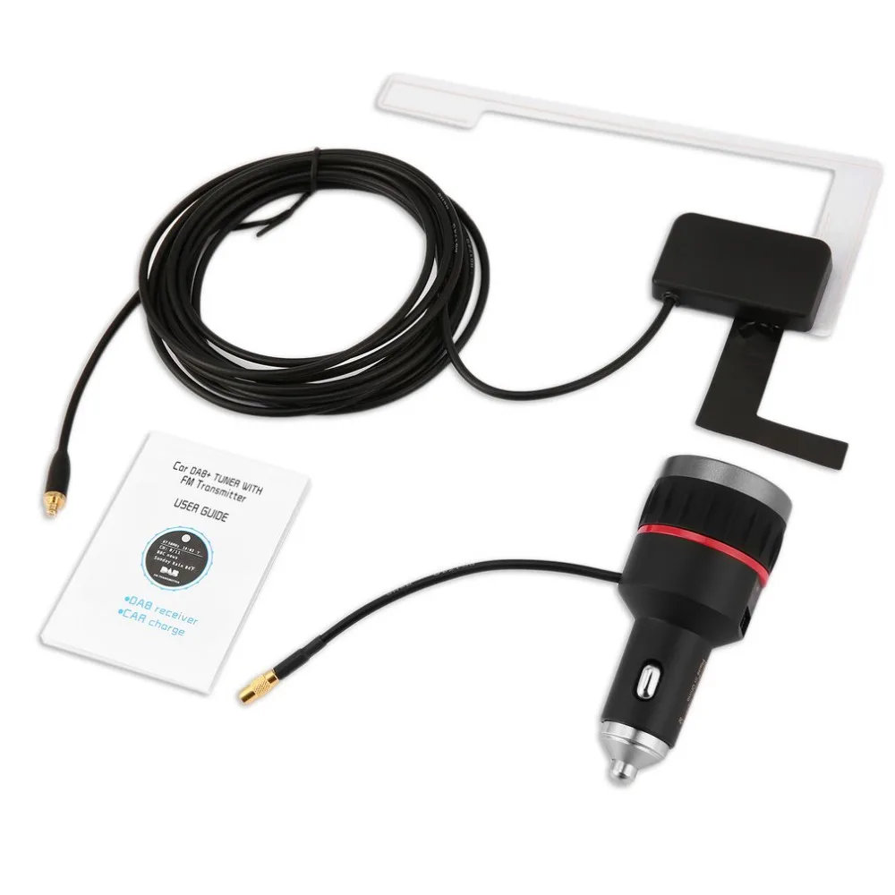 

Car Radio DAB + Radio Tuner with FM Transmitter Antenna 174MHz-240MHz Digital Broadcasting Receiver 2.4A Output USB Charger