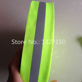 

50mmx5m 2"x16.4' Lime Green Reflective Fabric Warning Tape Patches Edging Braid Trim Webbing Sew On for Clothes Clothing Pants