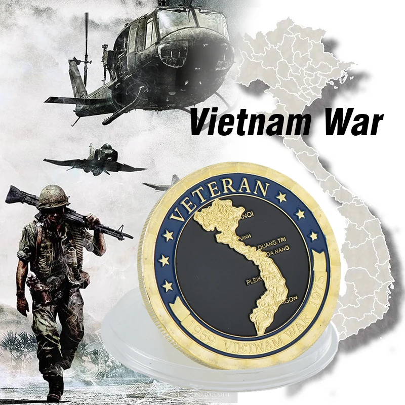 

WR Gold Plated Coins Collectibles Vietnam War 1959-1975 Copy Coins World War ii Gold Replica Coin for Souvenir Gift Dropshipping