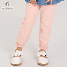 Simyke Filles Casual Pantalon Pantalon Rose Pour Petite Fille 2017 Nouveau Enfants Automne Pantalon En Velours Côtelé Enfant Bébé Filles Vêtements D6096