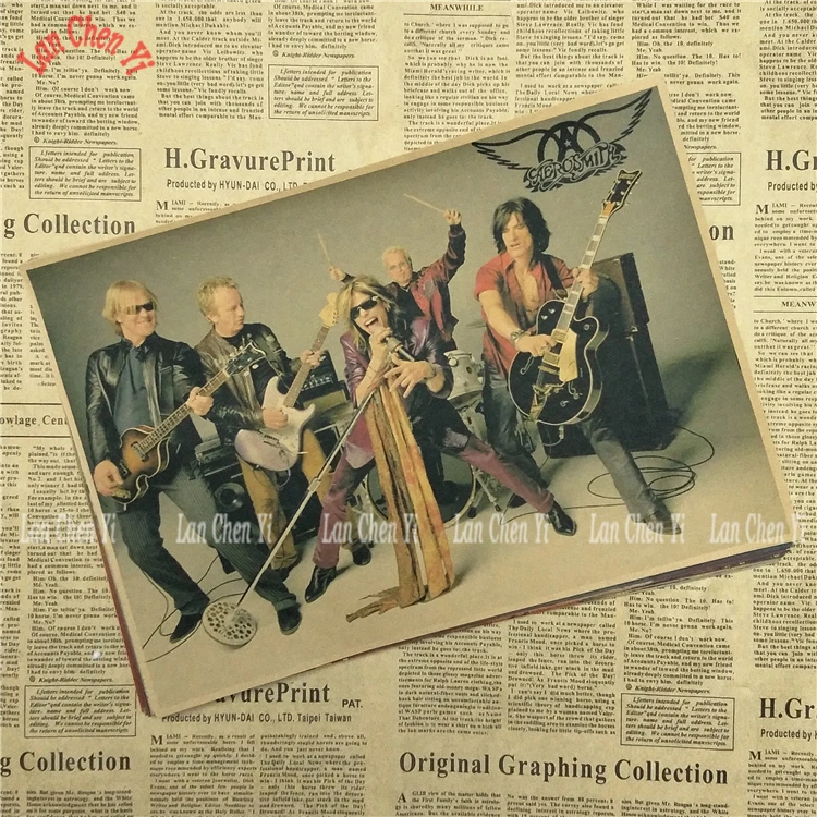 Рок-Группа Aerosmith ностальгическая матовая крафт-бумага плакат офис подарок столовая домашний Декор стикер дизайн