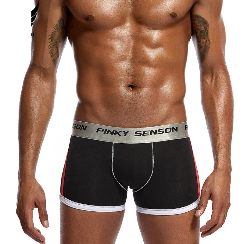 

Men boxer underwear cotton solid color four angles boxers trunk shorts sexy low waist underwear underpant panties shorts hips
