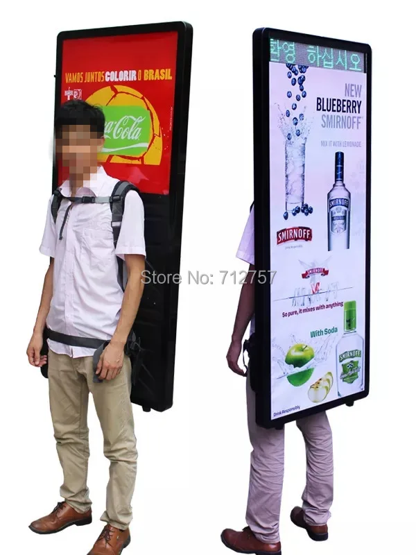 Светодиодный человека вывески с батарейным питанием наружный рекламный щит с прокручиающимися баннерами сообщение мобильный рюкзак для прогулок вывесок/доска