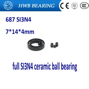 

Free shipping 687 full SI3N4 ceramic deep groove ball bearing 7x14x3.5mm for bicycle part hubs
