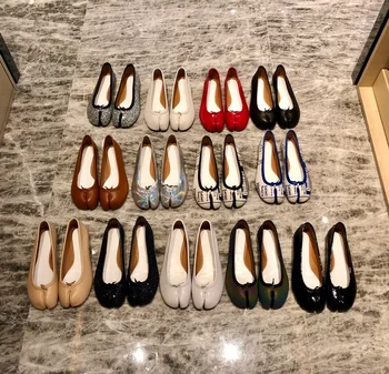 

Slip On Loafer Flat Shoes Soft genuine leather Split Toes Flats Fashion Brand Designer Shoes Woman Casual Dress Shoes 13 Color