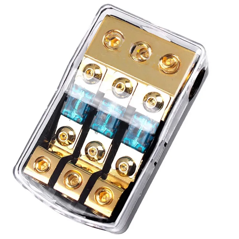 

Universal 60A Car Auto Vehicle Stereo Audio Power Fuse Box Holder Block 1 In 3 Ways Out Car Blade Fuse Box