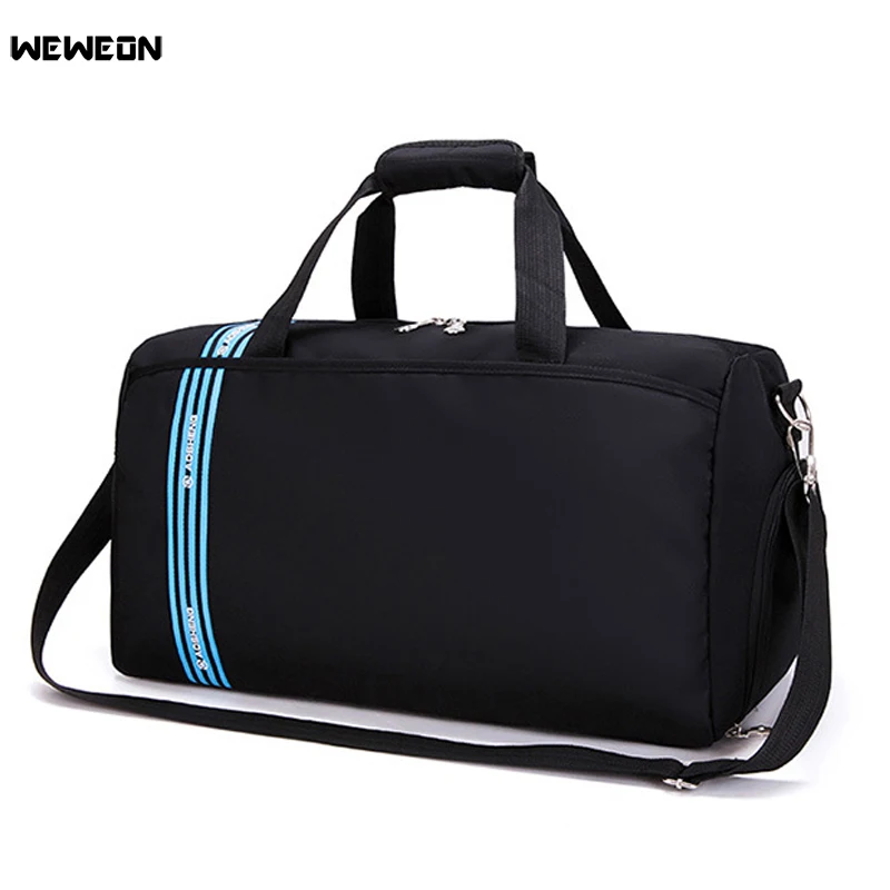 Stripe Pattern Soft Sports Bag Waterproof Gym Bag with Independent